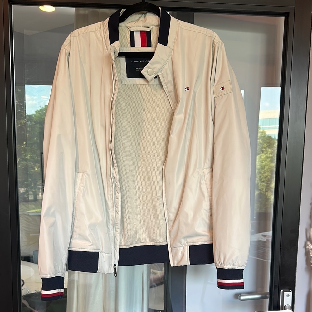 Tommy Hilfiger White Varsity Bomber Jacket